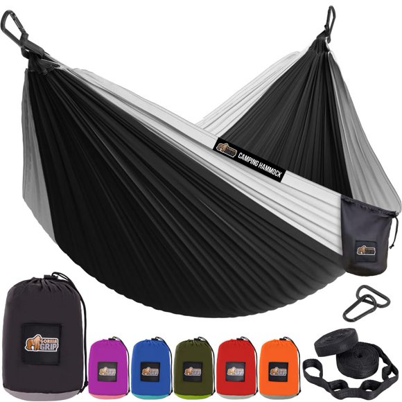 Hamaca para Camping GORILLA GRIP Duradera con Correas para Árbol Doble