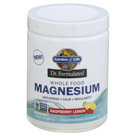 Garden of Life  Dr  Formulated  Whole Food Magnesium Powder  Raspberry Lemon  7 oz  198 4