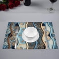 thumbnail image 2 of MKHERT Modern Ornamental Mosaic Tile Floral Patterns Relief Waves Placemats Table Mats for Dining Room Kitchen Table Decoration 12x18 inch,Set of 4, 2 of 4