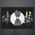thumbnail image 3 of Music Notes Placemats Set of 6 Fabric Placemats Square Placemat for Kitchen Table Heat Resistant, Easy to Clean Table Placemats 12x18 Inch, 3 of 5