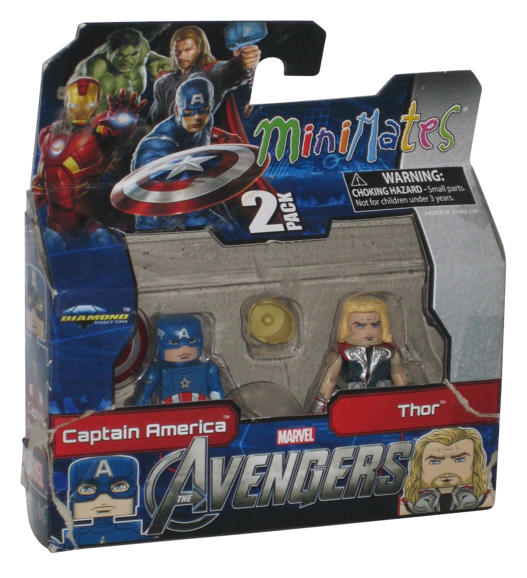 Best of Marvel Minimates Avengers 2 pack  Captain America and Thor New 