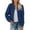 Navy, variant on Women's Fashionable Warm Shearling Jacket with Zip-Up Solid Colour Outerwear, Soft and Cozy, Lightweight Design, Perfect for Fall and Winter, Casual Style,Yellow 2XL