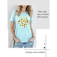 thumbnail image 4 of Xuanfei Women Peace & Love Letter Print Daisy Heart Pattern Short Sleeve T-Shirt, 4 of 6
