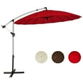 thumbnail image 5 of Patiojoy 10 FT Patio Offset Hanging Market Umbrella Cantilever Outdoor Umbrella w/Crank & Cross Base Burgundy, 5 of 5