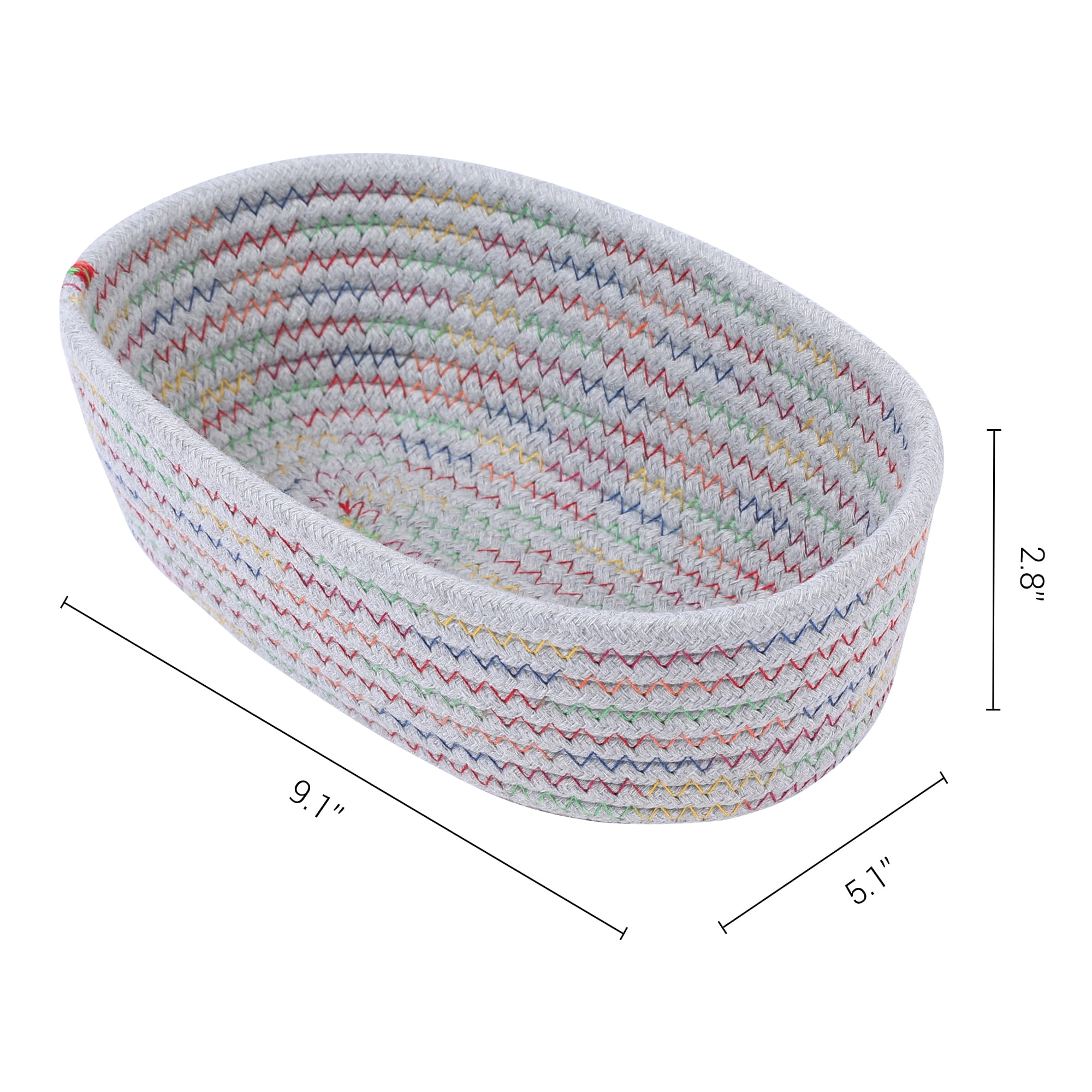 Unique Bargains 3Pcs Storage Basket for Key Tray Bowl Grey 9.1*5.1*2.8in