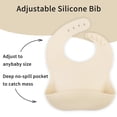 thumbnail image 3 of Silicone Baby Feeding Set, Food Grade Silicone Suction Bowl, Divided Suction Plates, Bib, Spoons Set, Toddlers Self Feeding Supplies Set - Beige, 3 of 6