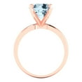 thumbnail image 4 of 3.0ct round cut natural swiss blue topaz 14k rose gold Bridal Wedding Engagement Promise Anniversary Ring for Women size 3.5, 4 of 7