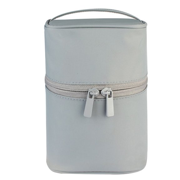 Travel Storage Case Ins Style Multi-Functional Makeup Pouch Handbag Cylinder Cosmetic Bag Toiletry Bag GREY
