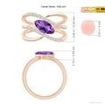 thumbnail image 4 of ANGARA Natural 0.95 Ct. Amethyst with Diamond Fashion Ring in 14K Rose Gold for Women (Ring Size: 12), 4 of 9