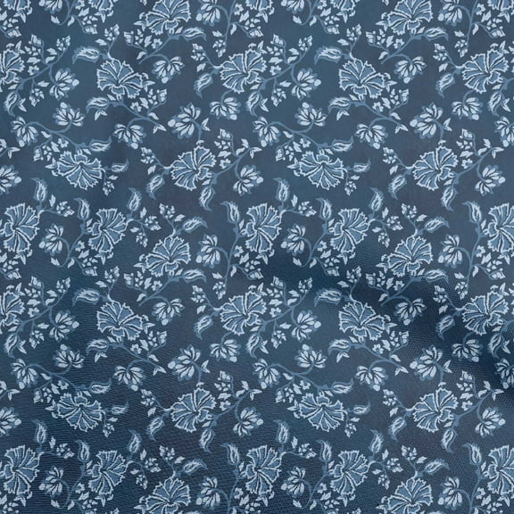 oneOone Cotton Silk Blue Fabric Batik Fabric For Sewing Printed Craft Fabric By The Yard 42 Inch Wide
