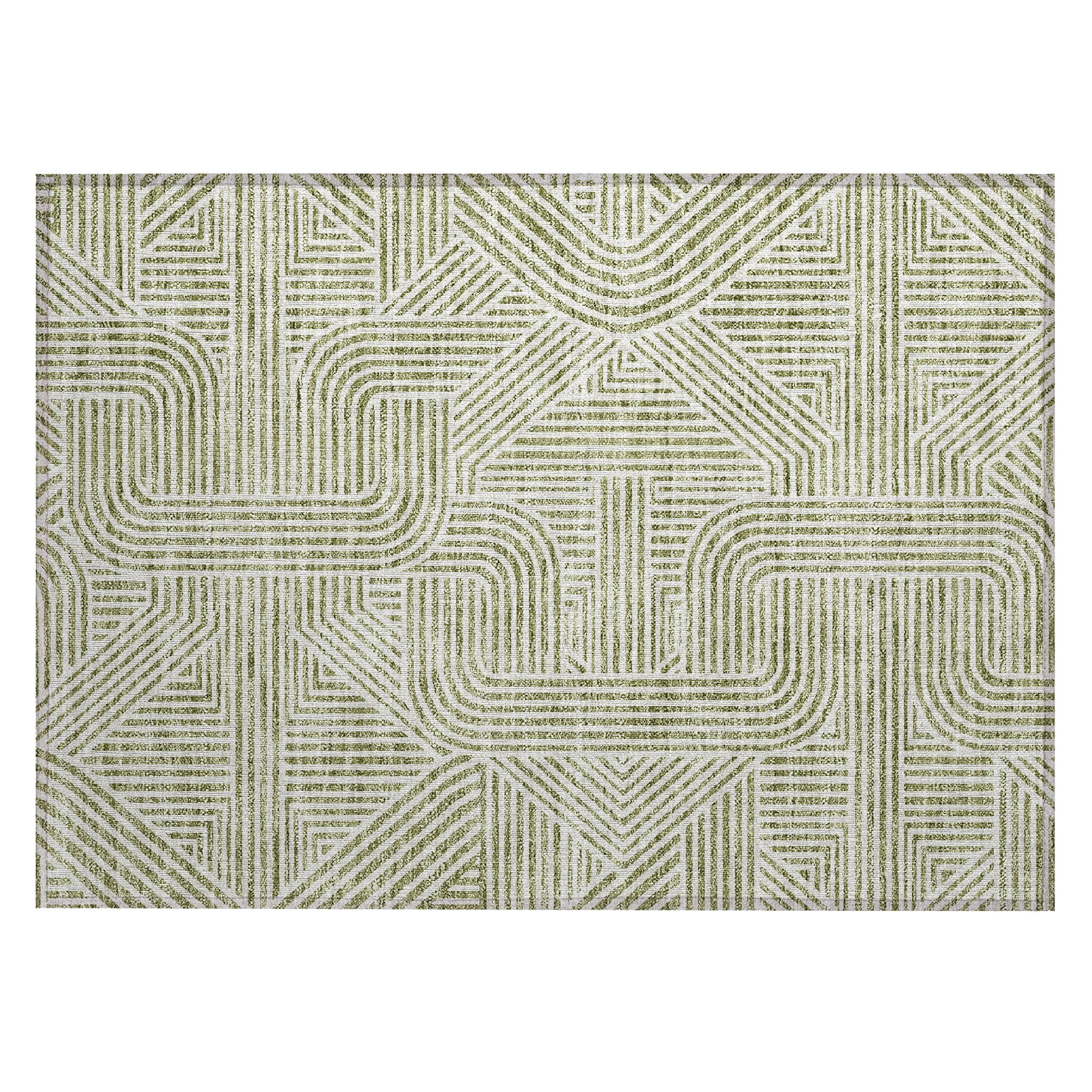 Addison Rugs Chantille Indoor/Outdoor Transitional Lines Aloe Washable Rectangle Rug, 1'8" x 2'6"
