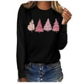 thumbnail image 4 of VgaVtl Womens T Shirts Cotton Christmas Long Sleeve Women's Plus Size Tops Casual Holiday Christmas Tree Layering Tops,Black XL, 4 of 5