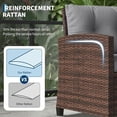 thumbnail image 3 of 3 Pieces Modern Patio Furniture Set, PE Rattan Patio Conversation Set with Tempered Glass Tabletop, Outdoor Wicker Chairs and Table Set for Patio Balcony Garden, Brown and Grey, 3 of 8