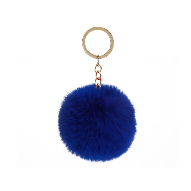 Yuarrent LLavero de bola peluda, llaveros exquisitos creativos, llaveros delicados convenientes multifuncionales para mujer, azul oscuro, 4cm Type3 NO3 Yuarrent HA059936-36
