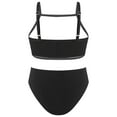 thumbnail image 2 of Lejafay Kids Girls 2 Piece Swimsuit Bikini Swimwear Adjustable Bra Crop Tops with Briefs Summer Black 12, 2 of 7