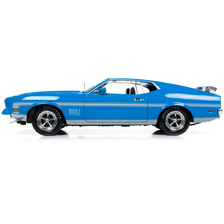 1972 Ford Mustang Mach 1 Grabber Blue with Silver Stripes
