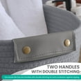 thumbnail image 4 of 3 Pack Woven Cotton Rope Shelf Storage Basket with Leather Handles, Baby Nursery Storage Bin Organizers, Closet Shelf Storage - 15 x 10 x 9, 4 of 5