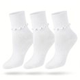 thumbnail image 4 of Tipi Toe Womens Classic White Ruffle Trim Quarter Socks - 6 Pair Pack, 4 of 4