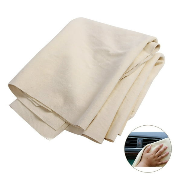ROMANSENTIAL 2Pcs Chamois Cloth for Car Drying and Cleaning in Beige