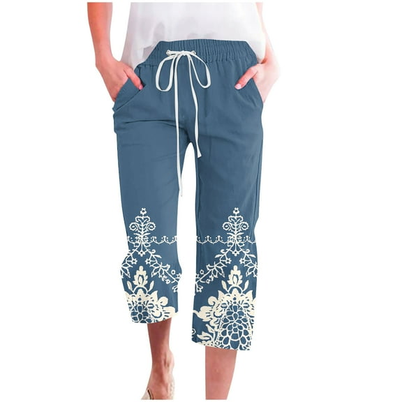 Zuesphe Khakis Pants for Women Long Summer Capri Pants for Women 2025 Trendy Womens Lounge Pants Wide Leg Cargo Pants Women Stretchy Waist