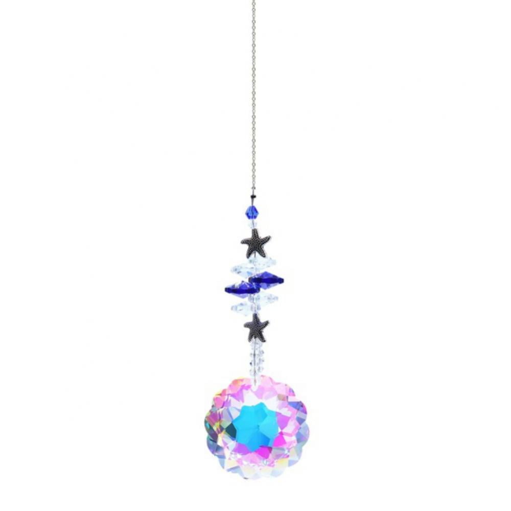 Rainbow Crystal Chakra Suncatcher Chandelier Sparkly Hanging For Home Office 3pc 