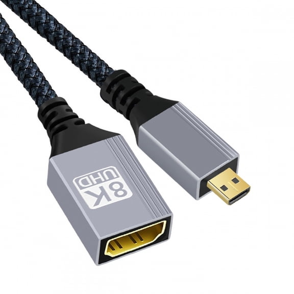 Chenyang 8K Type-D Micro HDMI 2.1 Male to HDMI Female Extension HDTV Cable for DV Camera Laptop Portable Monitor