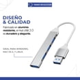 thumbnail image 3 of TRENDS REVOLUTION HUB USB | 3 en 1 Multicontacto USB Hub de Aluminio con 3 Puertos Multi USB | Compatible con Laptop, Memoria USB y más - Accesorios para Auto, 3 of 7