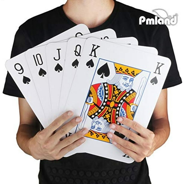 PBLAND Super Jumbo - Juego de cartas de póquer extragrandes de 8 x 11 pulgadas Pmland PMLAND