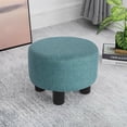 thumbnail image 4 of Homebeez Linen Ottoman Foot Stool Round Padded Foot Rest with Non-Skid Legs, Soft Step Stool for Couch, Desk, Hallway, Office, Lounge, Dorm Room Multiple Colors, 4 of 6