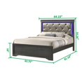 thumbnail image 4 of Brooklyn Queen 4 Piece LED Bedroom set made with Wood in Gray, 4 of 12