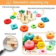 thumbnail image 2 of Stacking Toys, Montessori Shape Sorter, Wooden Block Educational Puzzle Toys, 2 of 7