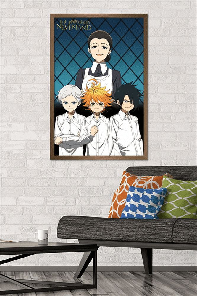 The Promised Neverland - Mom & Orphans Wall Poster, 22.375" x 34", Framed