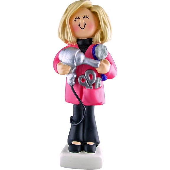 Hairdresser Female Blonde Personalized  Christmas Ornament DO-IT-YOURSELF