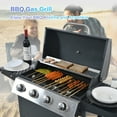 thumbnail image 6 of 34,000 BTU Propane Gas Grill 4 Burner BBQ Grill, Stainless Steel Patio Garden Barbecue Grill with Two Shelves, Lid, Wheels and Bottle Opener, 6 of 9