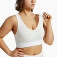 thumbnail image 3 of Womens Wireless Jelly Bra Plus Size Supportive Seamless Bras Full Coverage Push Up Comfortable No Underwire Tshirt Bras White M, 3 of 3