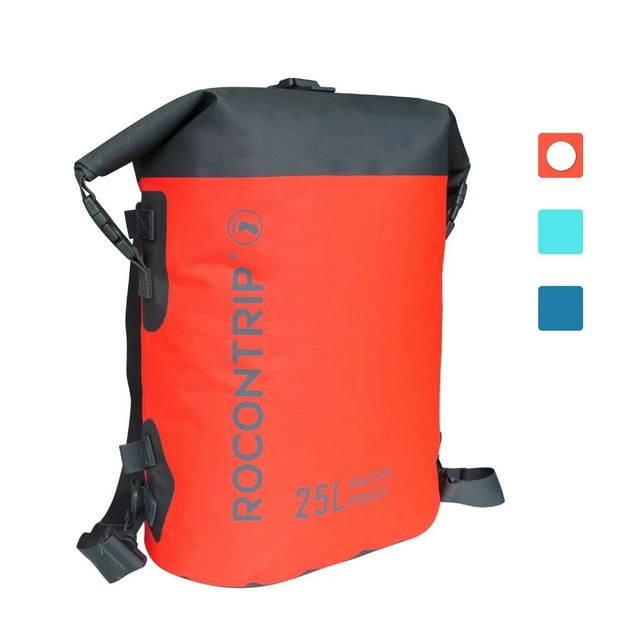 ROCONTRIP Premium Waterproof Bag Sack with long adjustable Shoulder Strap Included, Perfect for Kayaking Boating Canoeing Fishing Swimming / Orange