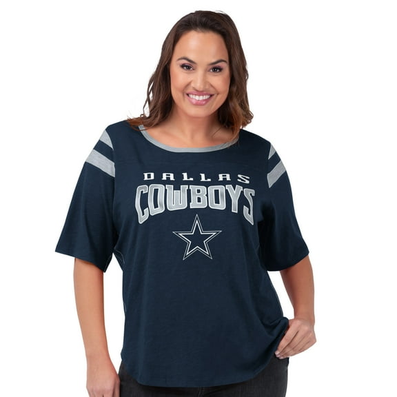 Women's G-III 4Her by Carl Banks Navy Dallas Cowboys Plus Size Linebacker T-Shirt
