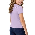 thumbnail image 5 of Fengactive Girls Casual Summer Short Sleeve Top Solid Collared Cotton Comfortable Breathable Kids Tees for 0‑9T, 5 of 9