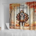 thumbnail image 4 of Happy Thanksgiving Siberian Husky Turkey Costume Pumpkins Autumn Leaves Shower Curtain Husky Dog Lover Gifts Waterproof Bathroom Bathtub Curtain - 130144, 4 of 5