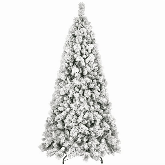 imerelez Artificial 5ft Flock Christmas Tree with 518PVC/Hard Needle Mixed Branch Tips,Hinged Premium & Foldable Base for Indoor Holiday Decorating