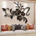 thumbnail image 1 of Pegatinas de pared con espejo de flores 3D CHAO decorativas, 1 of 5