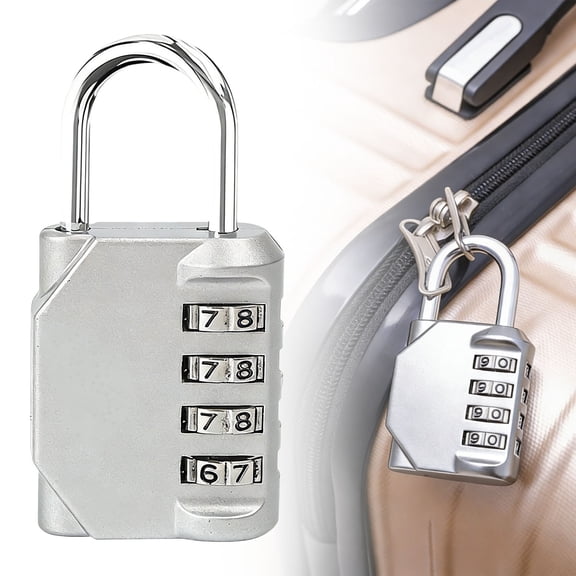 Combination Lock for Locker, 4 Digit Resettable Password Padlock Zinc Alloy Waterproof Security Gray Lock Gym School Locker Lock with Code for Cabinet