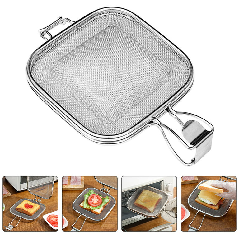 Sandwich Maker Grill Press Panini Bread Basket Baking Toaster Oven Rack Pan  Tray Roasting Grilled Cheese