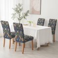 thumbnail image 4 of Stretch Parson Chair Slipcovers for Dining Room Set of 6,Boho Flower Bird Dining Chair Covers Vintage Chic Removable Chair Seat Protectors Covers for Kitchen,Wedding,Ceremony,Navy blue/Red/Green, 4 of 6