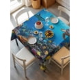 thumbnail image 6 of Turtle Table Cloth, Blue Ocean Sea Shark Coral Cartoon Fish Summer Waterproof Tablecloth for Square Tables, Reusable Washable Fabric Table Cover for Restaurant Kitchen Dining Tables 54"x54", 6 of 6