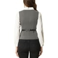 thumbnail image 3 of INSPIRE CHIC Womens' Business Formal Button Front Closure V Neck Vest with Belt Pockets, 3 of 5