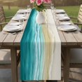 thumbnail image 4 of Turquoise Summer Beach Coastal Table Runner 120 Inches, Nautical Beige Seaside Bed Runner Dresser Scarves Tabletop for Indoor Outdoor Parties/Ceremony/Banquet, 13"x 120", 4 of 8