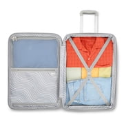 American Tourister Color Waves Carry On Expandable Luggage Suitcase with Spinner Wheels, Silver