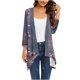 thumbnail image 1 of Puntoco Blusa tipo cárdigan con estampado de bolsillos cómodos informales de manga 3/4 para mujer Puntoco Puntoco-1, 1 of 5