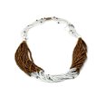 thumbnail image 4 of Collier Multistrand Maasai Blanc et Or, 4 of 5